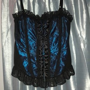 Vintage blue taffeta corset